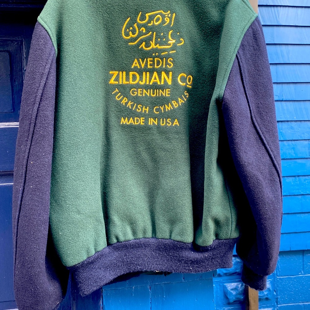 Be a Rock Musician Drummer in Vintage cool cats jacket. Percussionist fashion.